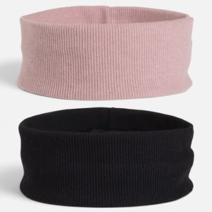 Bentite de Par Ribbed Neagra & Nude pentru Femei 5,5cm - 2buc