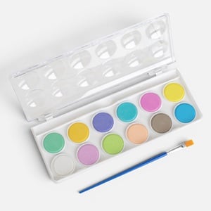 Acuarele Solide cu Culori Pastel Little President - 12buc