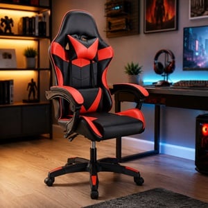 Scaun Gaming Negru & Rosu pentru Birou