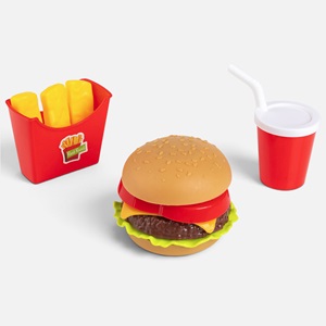 Set de Joaca Realist Burger Cartofi Prajiti si Bautura Racoritoare