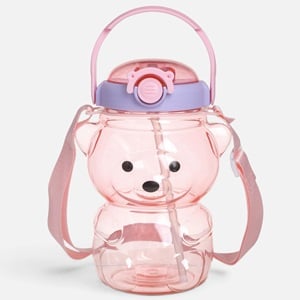 Sticla din Plastic Transparenta cu Ursulet pentru Copii 1L