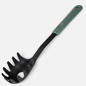 Lingura din Plastic Antracit cu Maner Verde pentru Paste 31cm