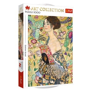 Puzzle Tablou Doamna cu Evantai Gustav Klimt (1000 de Piese) - Trefl