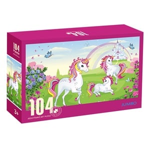 Puzzle 3 Unicorni Castel Curcubeu (104 piese)