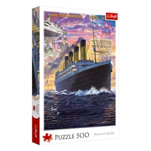 Puzzle Titanic cu Titluri Ziare (500 de piese) - Trefl