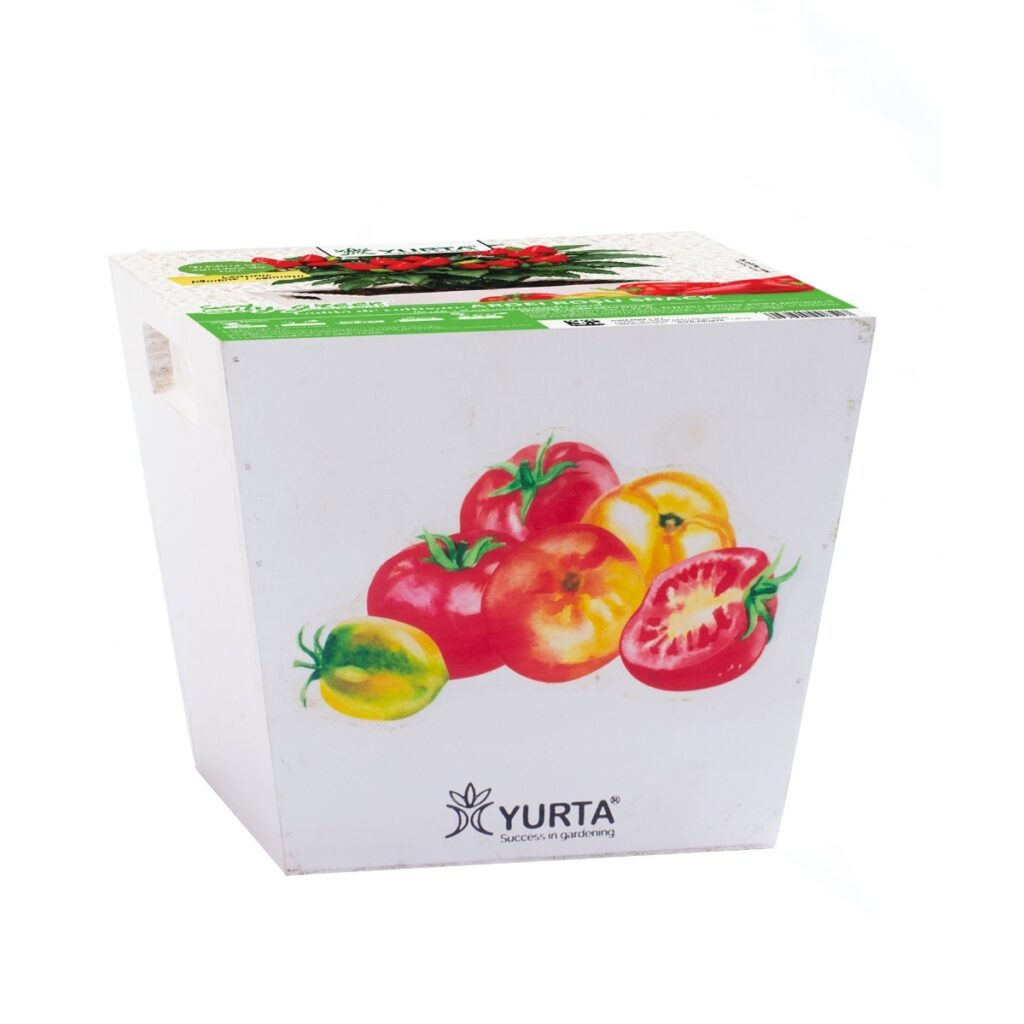 Ladita lemn, Yurta Kitchen L, snack ardei rosu, cu seminte si pamant