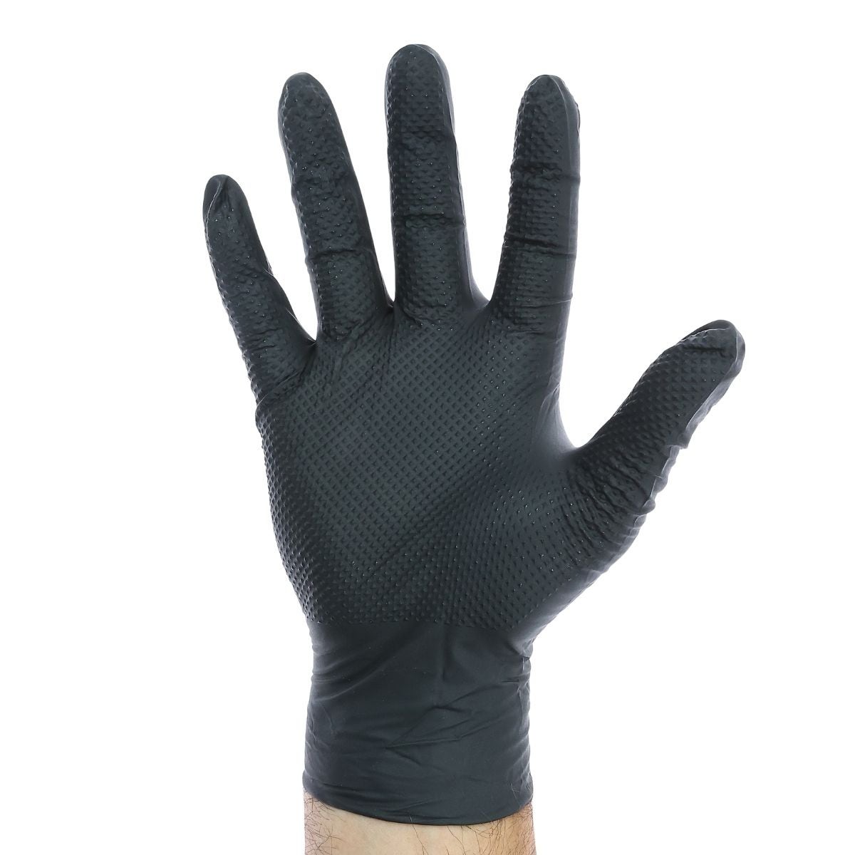 Manusi de protectie unica folosinta Holzer Strong Grip, nitril, negru, marimea M, set 50 bucati