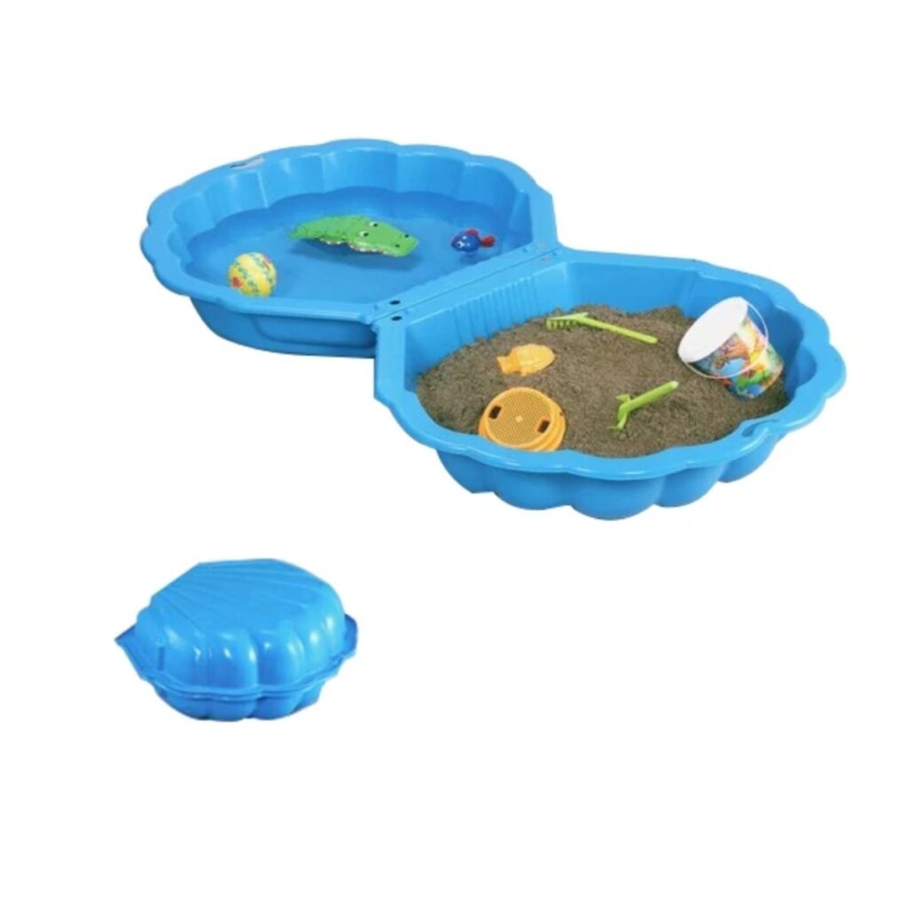 Cutie pentru nisip Sandy, scoica, cu capac, PVC, 88 x 102 x 42 cm