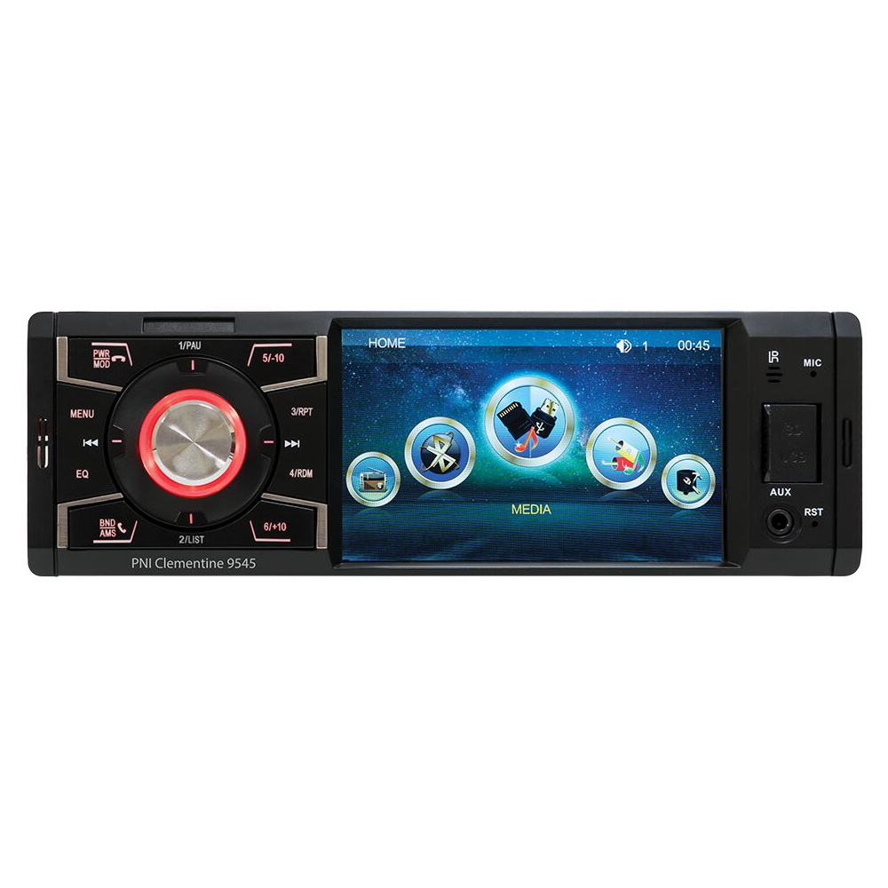 Multimedia player auto PNI Clementine 9545, MP5, radio auto, 4 x 50 W, 1 DIN, Bluetooth, USB, SD card reader, Aux in, RCA video in / out, ecran LCD 4 inch, telecomanda
