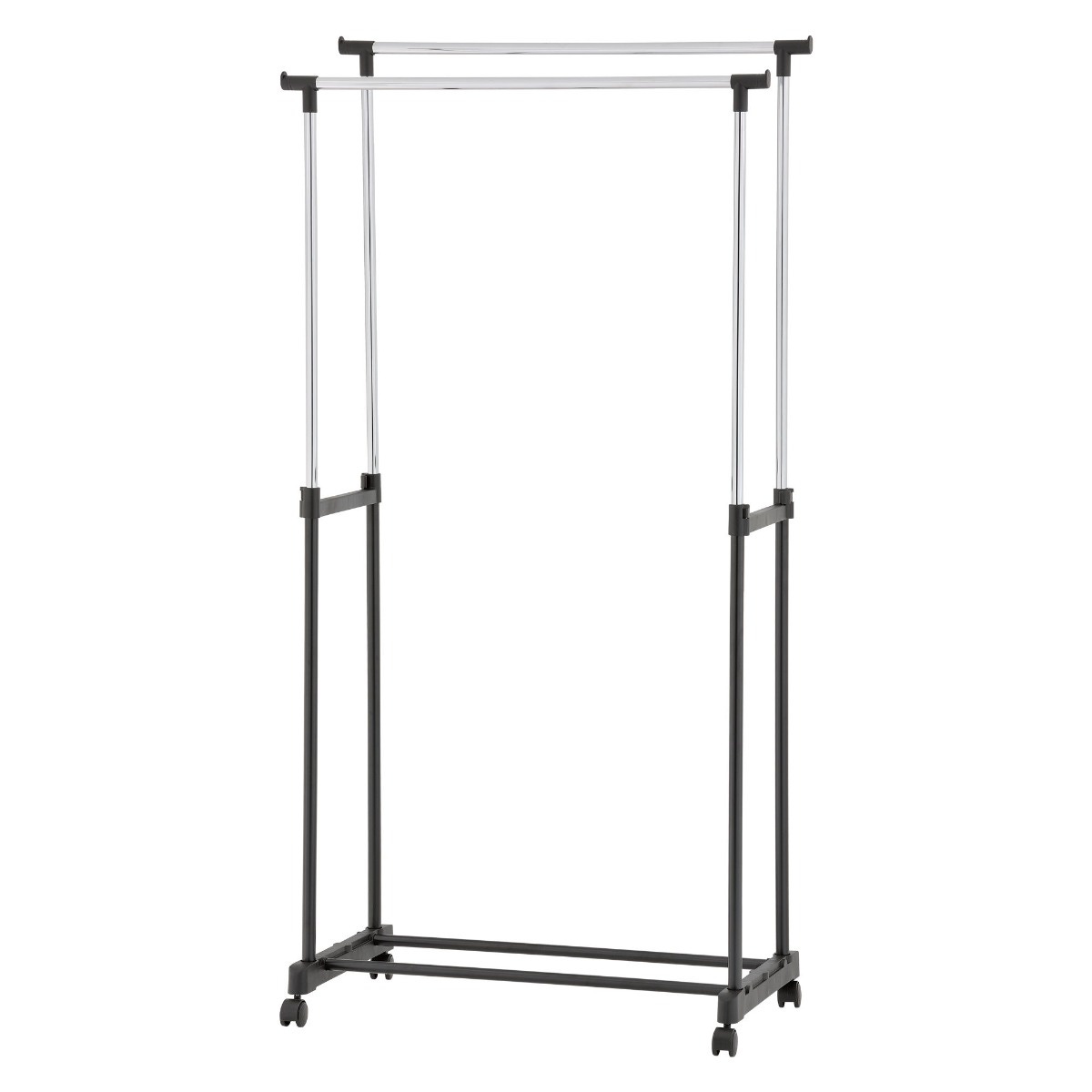 Suport / stander haine HG22N cu doua bare umerase, metal + plastic, 84 x 42.5 x 101 / 167 cm