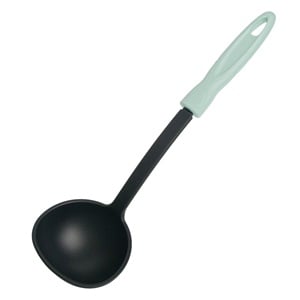 Polonic din Plastic Antracit cu Maner Verde Menta 30.5cm