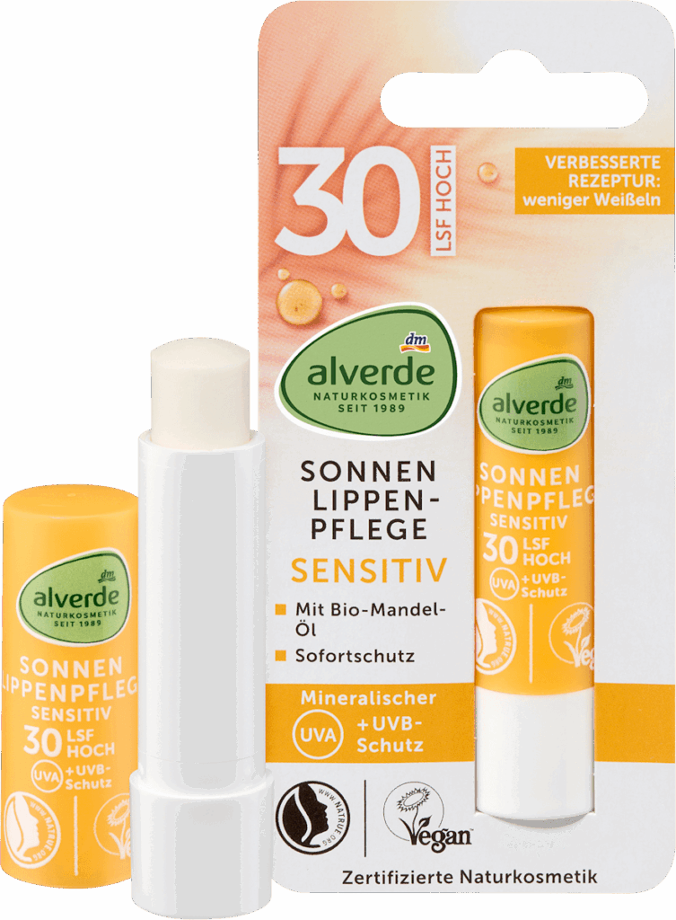 alverde NATURKOSMETIK Balsam de buze SPF30, 4,8 g
