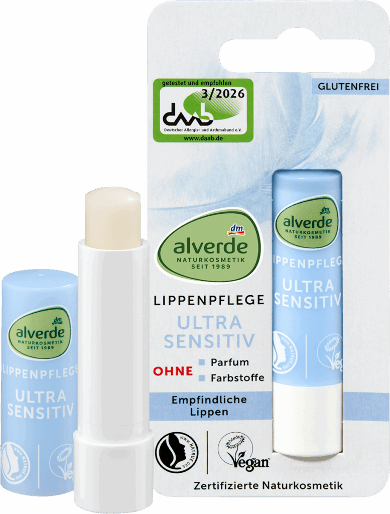 alverde NATURKOSMETIK Balsam de buze Ultra Sensitiv, 4,8 g