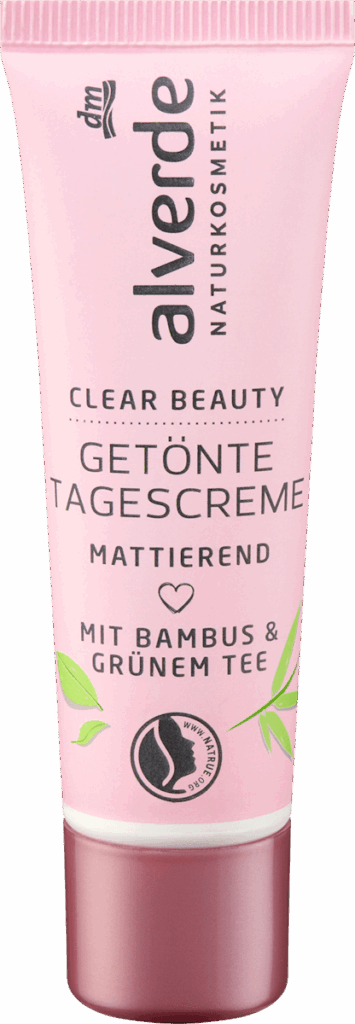alverde NATURKOSMETIK Clear Beauty cremă de zi nuanțatoare matifiantă cu bambus și ceai verde, 30 ml