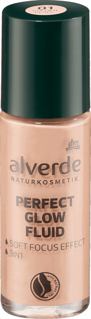 alverde NATURKOSMETIK Iluminator lichid Perfect Glow Fluid Nr. 01 Golden Pearl