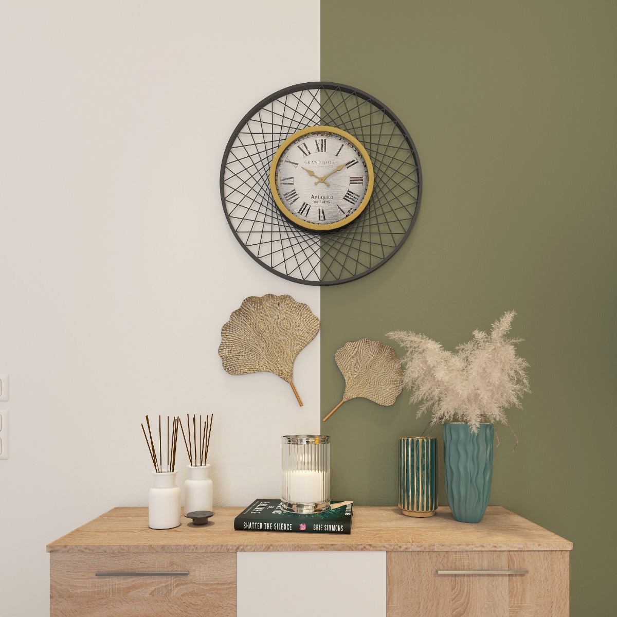 Decoratiune de perete, 81226, metal, auriu, 50 x 60.5 cm - imagine 4