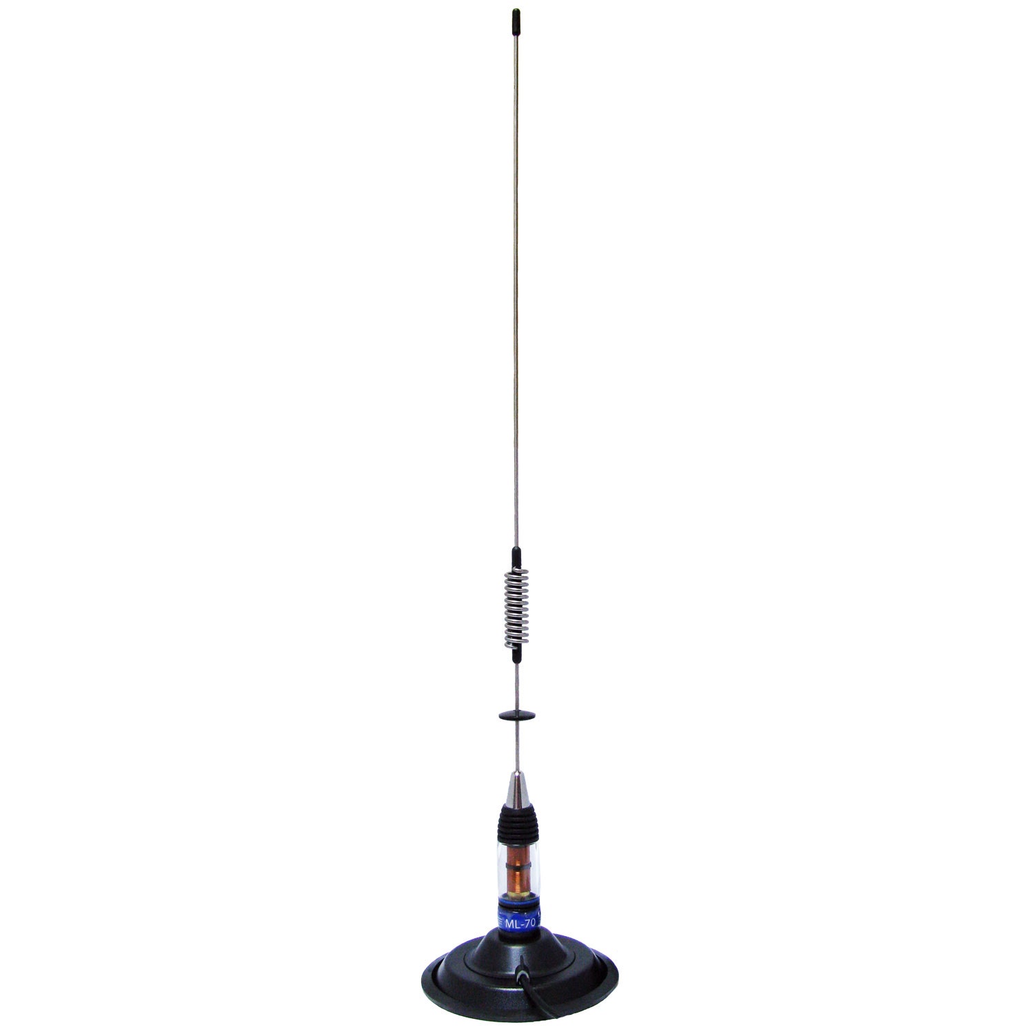 Antena statie radio CB PNI ML70, exterior, cu baza magnetica 145 mm + cablu 4 m + mufa PL259, 200 W, impedanta 50 Ohmi, 0.7 m, distanta de comunicare 9 km